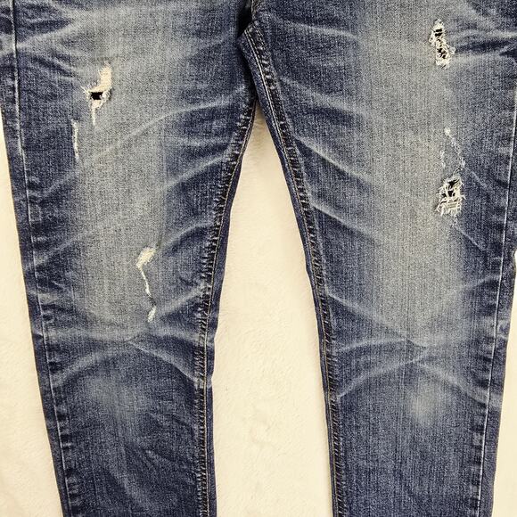 DPSR Distressed Medium Wash Ripped Skinny Straight Jeans Denim Size Small 31x32 - Picture 6 of 15